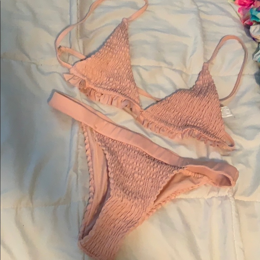 XL pink ruched bikini